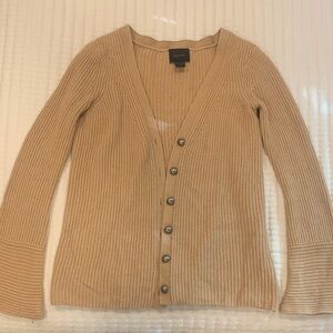 Ann Taylor Beige Button-Up Cardigan